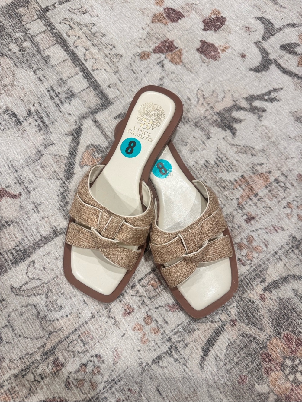 Dolce Vita Metallic Tan Woven Mule Slides